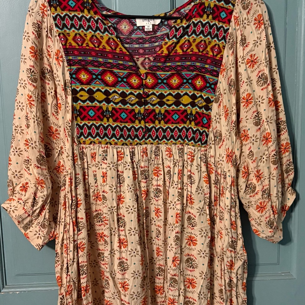 Umgee Multicolor Tribal Print Dress